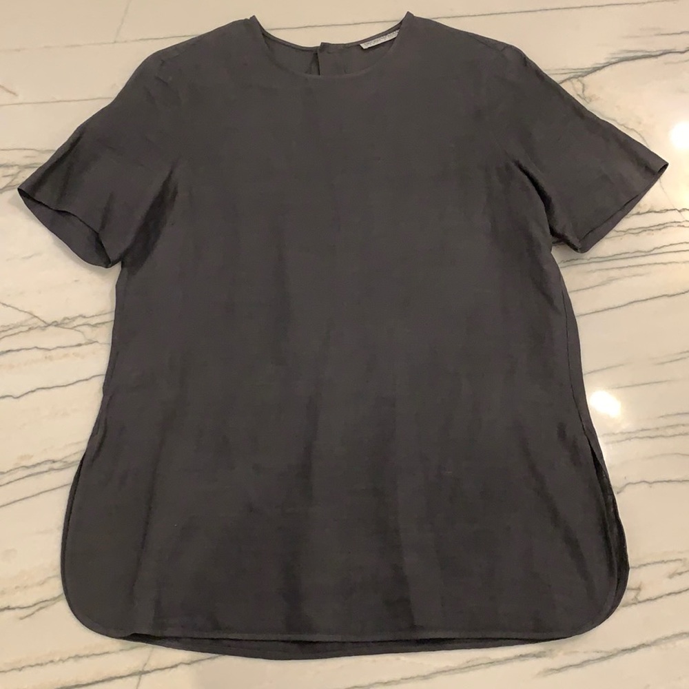 Emporio Armani Linen Crew Neck Top Size 44